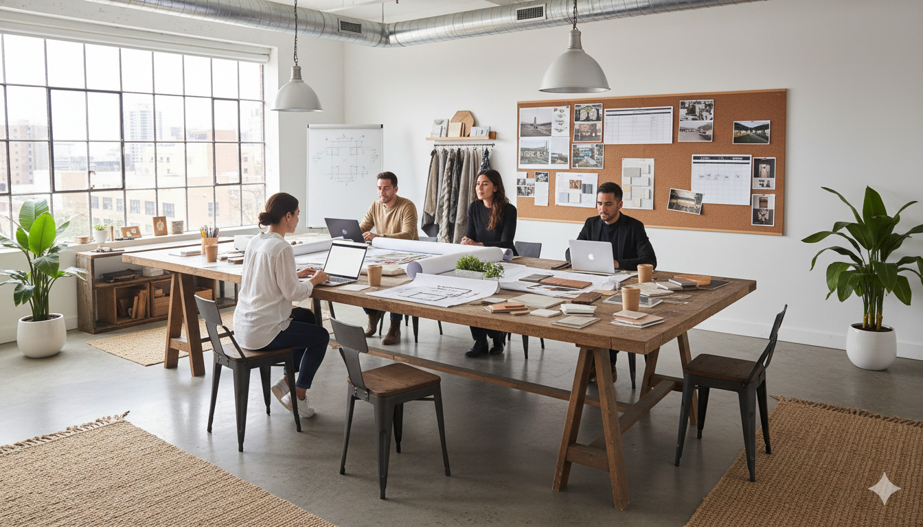 Kindieart interior design studio workspace