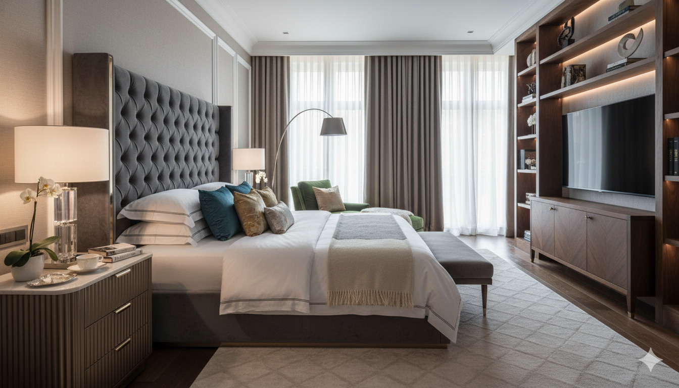Luxury bedroom interior styling project