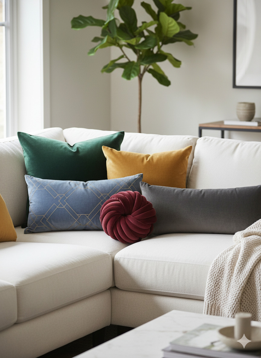 Luxury velvet throw pillow collection