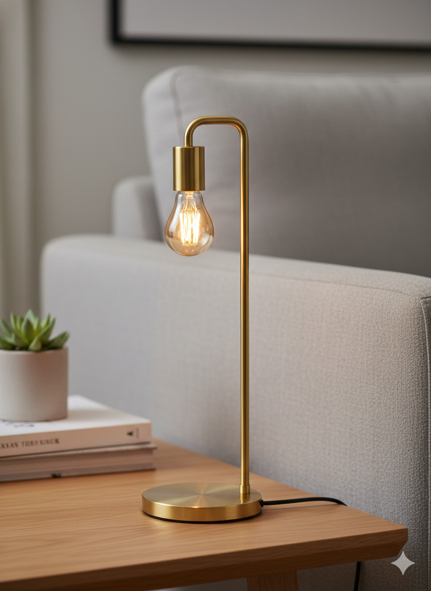 Minimalist brass table lamp